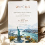 New York City Skyline Liberty Save-the-Date Invitation