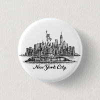 New York City Skyline Line Art Illustration