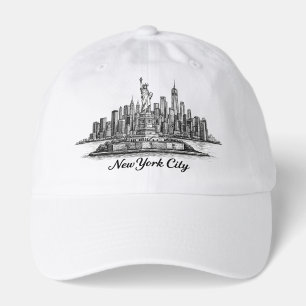 New York City Skyline Line Art Illustration Hat