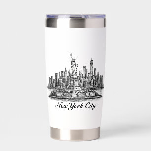 New York City Skyline Line Art Illustration Insulated Tumbler
