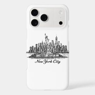 New York City Skyline Line Art Illustration iPhone 17 Pro Max Case