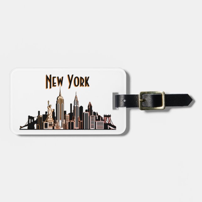 New York City Skyline Luggage Tag (Front Horizontal)