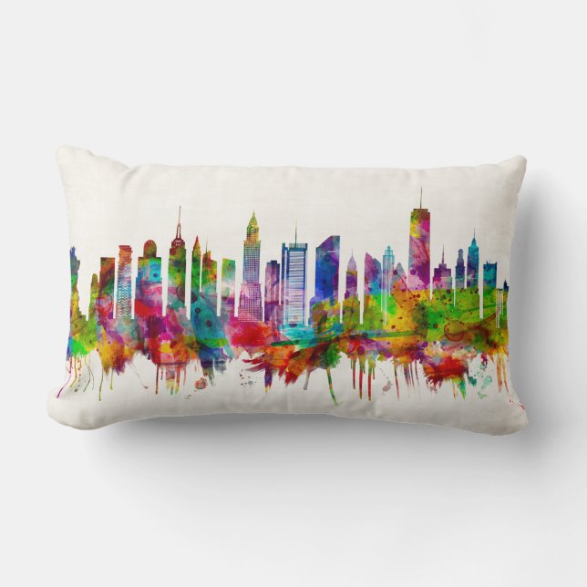 New York City Skyline Lumbar Pillow (Front)