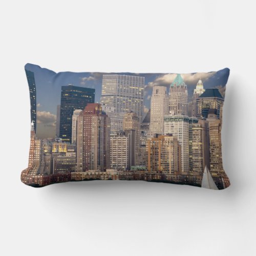 New York City Skyline Lumbar Pillow