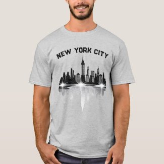 New York City Skyline Mens Gray