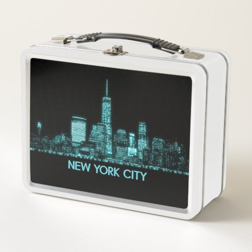 New York City Skyline Metal Lunch Box