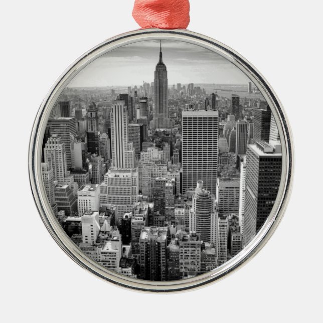 New York City Skyline Metal Ornament (Front)