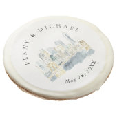 New York City Skyline Minimal Sugar Cookie (Angled)