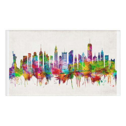 New York City Skyline Name Tag