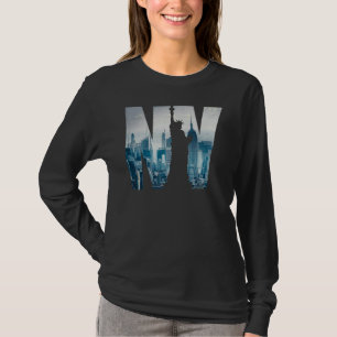 New York City Skyline  New York Illustration Graph T-Shirt