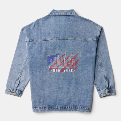 New York City Skyline New Yorkers New Yorker Ameri Denim Jacket