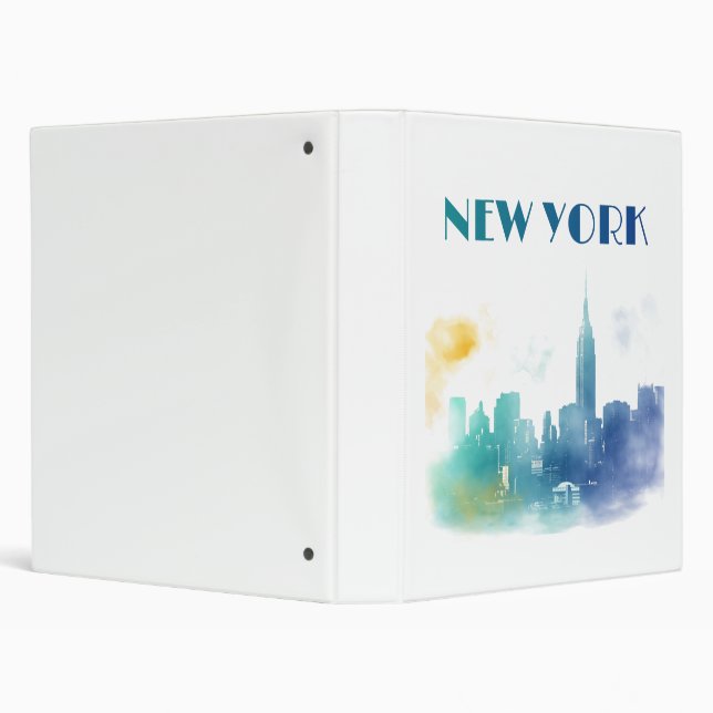 New York City Skyline NYC Travel America Liberty 3 Ring Binder (Background)