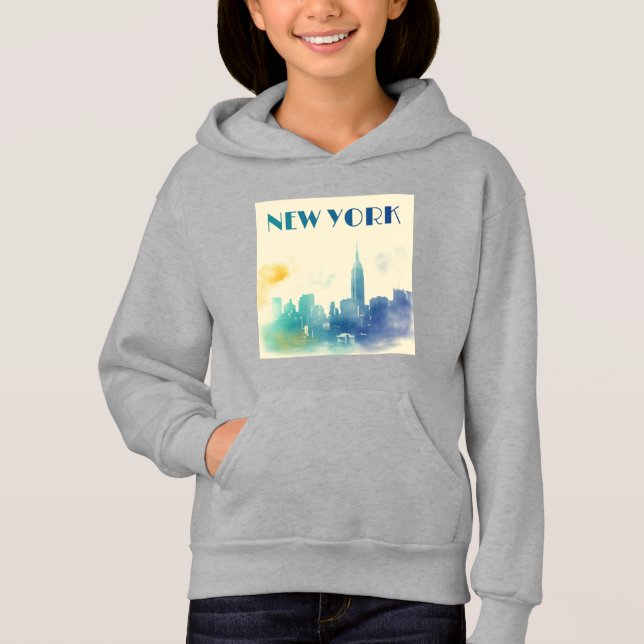 New York City Skyline NYC Travel America Liberty Hoodie (Front)