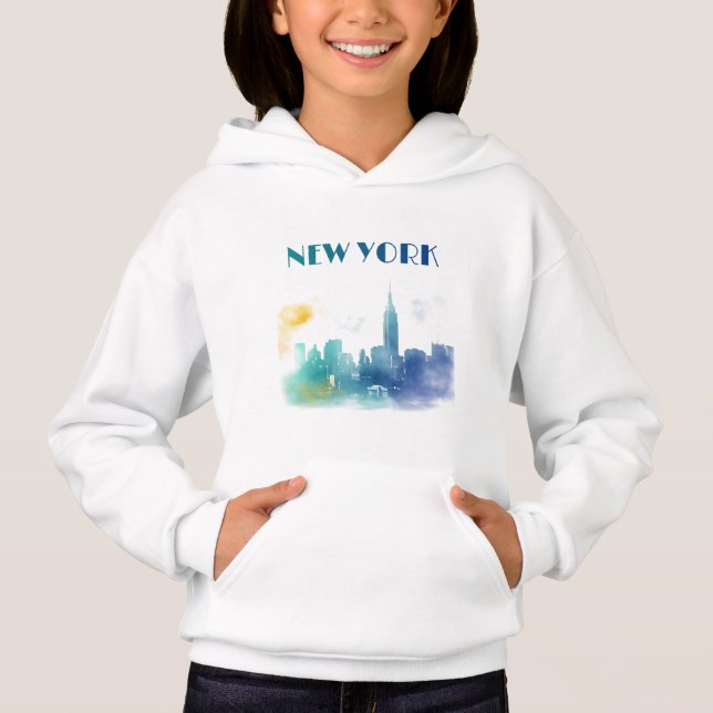 New York City Skyline NYC Travel America Liberty Hoodie (Front)