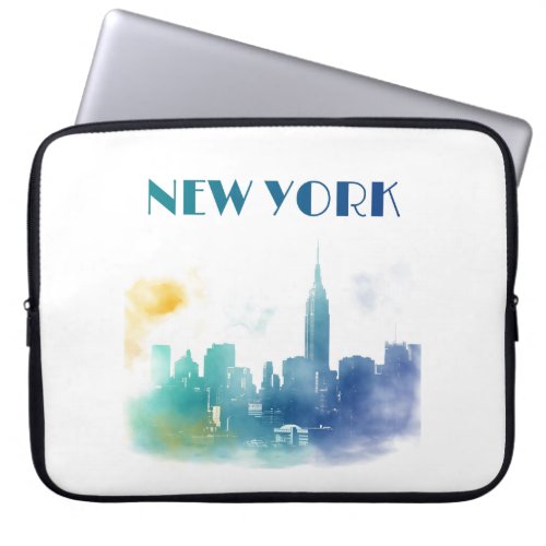 New York City Skyline NYC Travel America Liberty Laptop Sleeve