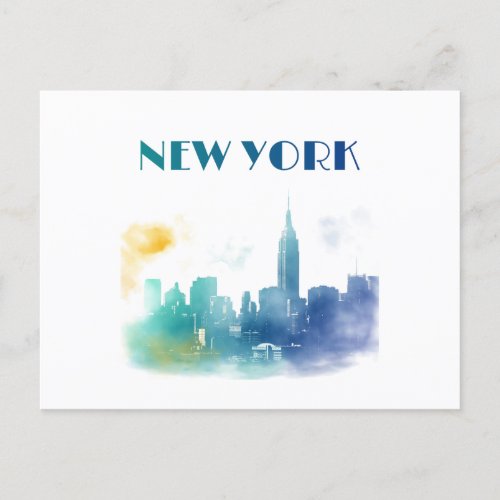 New York City Skyline NYC Travel America Liberty Postcard