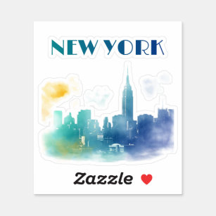 New York City Skyline NYC Travel America Liberty Sticker