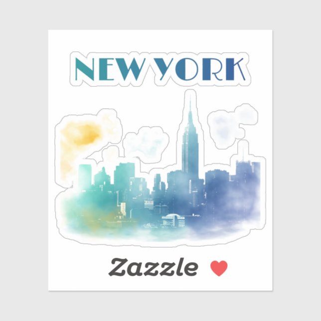 New York City Skyline NYC Travel America Liberty Sticker (Sheet)