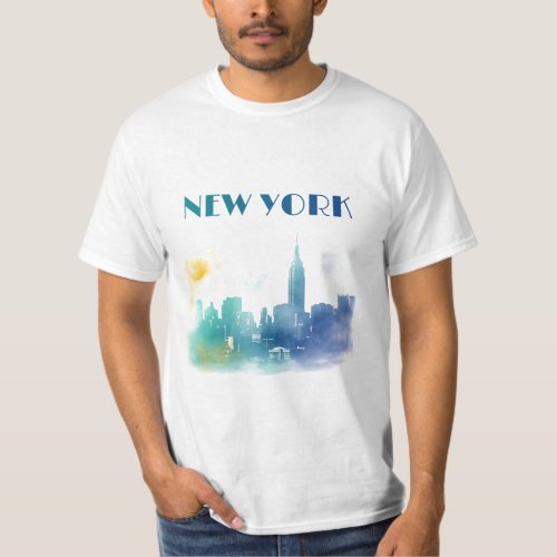 New York City Skyline NYC Travel America Liberty T_Shirt