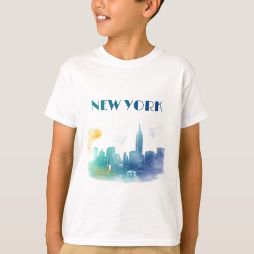 New York City Skyline NYC Travel America Liberty T_Shirt