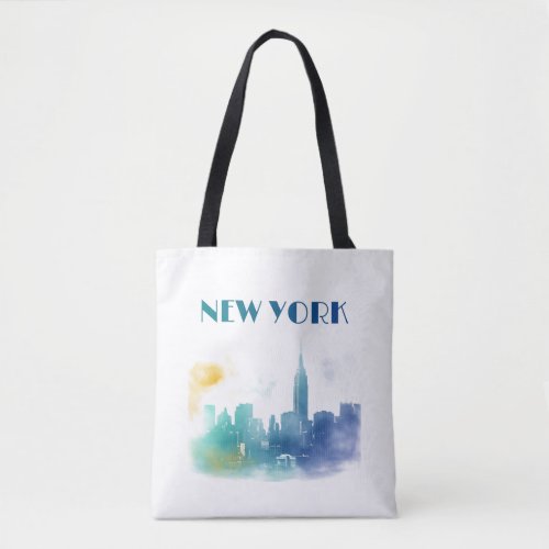 New York City Skyline NYC Travel America Liberty Tote Bag