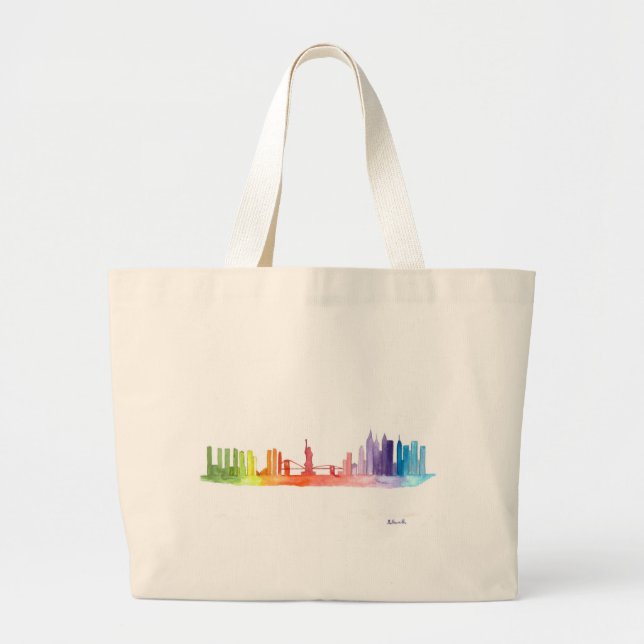 NEW YORK CITY skyline NYC United States of America Large Tote Bag (Front)