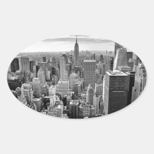 New York City Skyline Oval Sticker