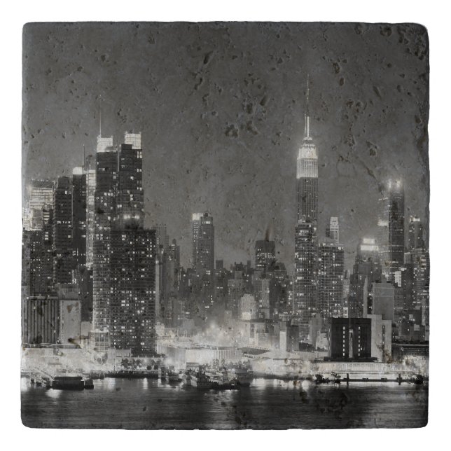 New-York City Skyline Panoramic View Trivet (Front)