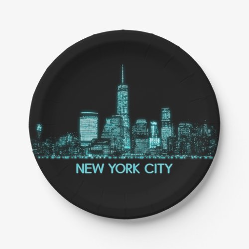 New York City Skyline Paper Plates