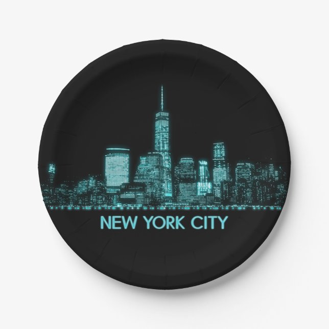 New York City Skyline Paper Plates (Front)