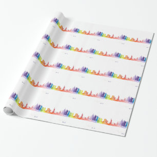 NEW YORK CITY skyline pattern watercolor Wrapping Paper