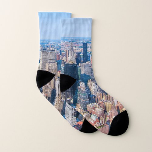 New York City Skyline Photo Building View Of City Socks