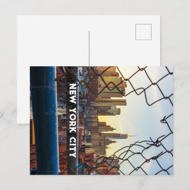 New York City Skyline Photography Sunset Postcard (Front/Back)