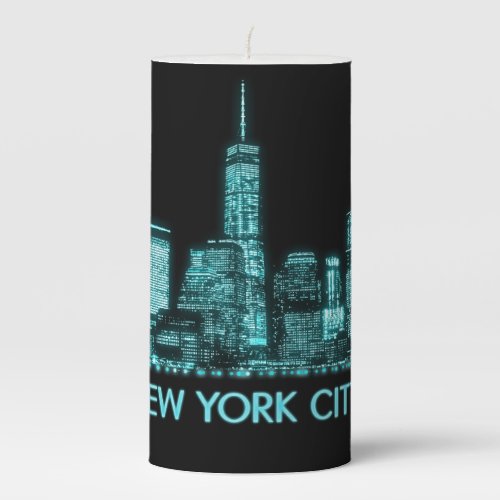 New York City Skyline Pillar Candle