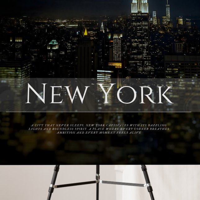 New York City Skyline Poster – Modern Wall Art Pri (In Situ (Stand))