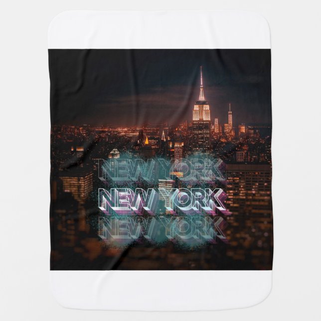 New York City Skyline Poster Template   Baby Blanket (Front)