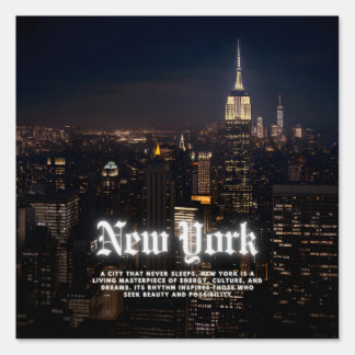 New York City Skyline Poster Template Sign