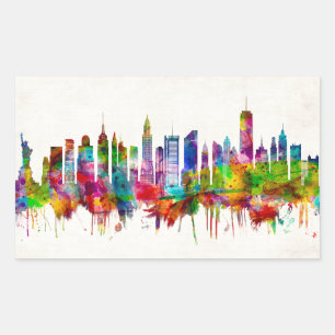 New York City Skyline Rectangular Sticker