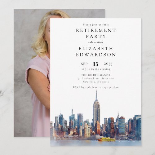 New York City Skyline Retirement Party Photo