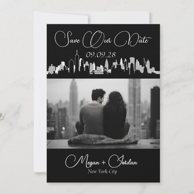 New York City Skyline Save The Date (Front)