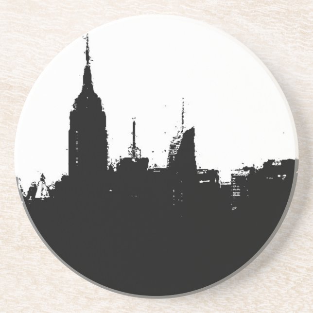 New York City Skyline Silhouette Coaster (Front)