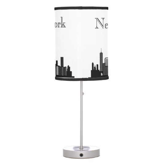 New York City Skyline Silhouette Table Lamp (Back)
