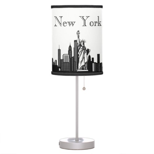New York City Skyline Silhouette Table Lamp