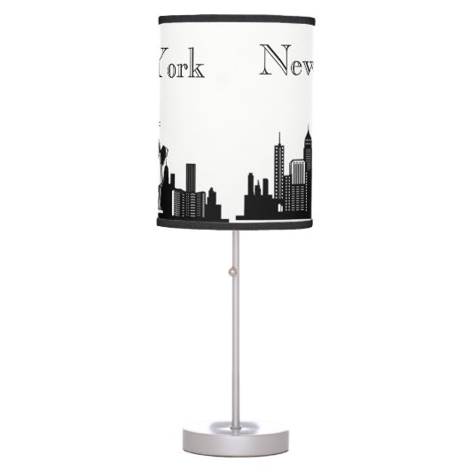 New York City Skyline Silhouette Table Lamp (Front)