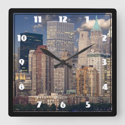 New York City Skyline Square Wall Clock