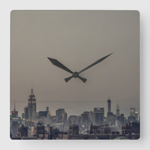 New York City Skyline Square Wall Clock