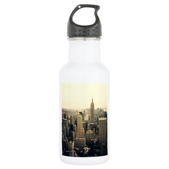New York City Skyline Stainless Steel Water Bottle (Front)