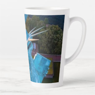 New York City Skyline, Statue of Liberty Torch Latte Mug