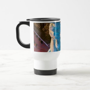 New York City Skyline, Statue of Liberty Torch Travel Mug