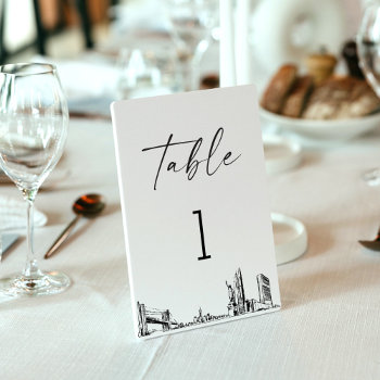 New York City Skyline Table Number 3.5x5 Card by MintyPaperie at Zazzle